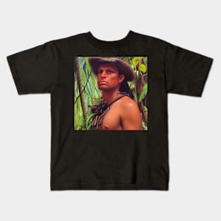 Portrait of an Amazonian hunter Kids T-Shirt